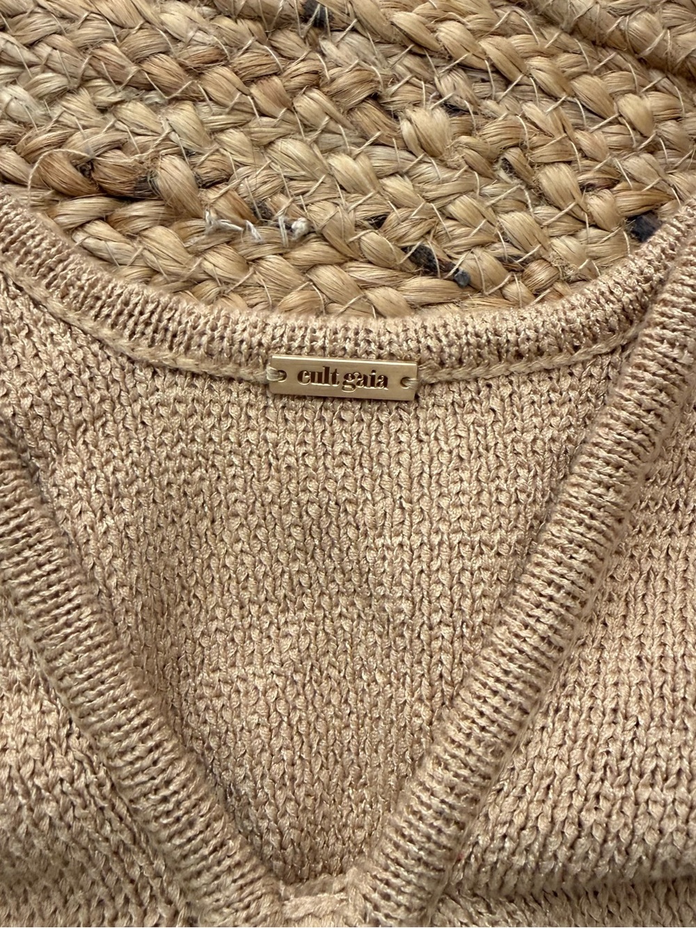 cult gaia Beige Knit Ring-Detail Cutout Midi Dress - Picture 3 of 4